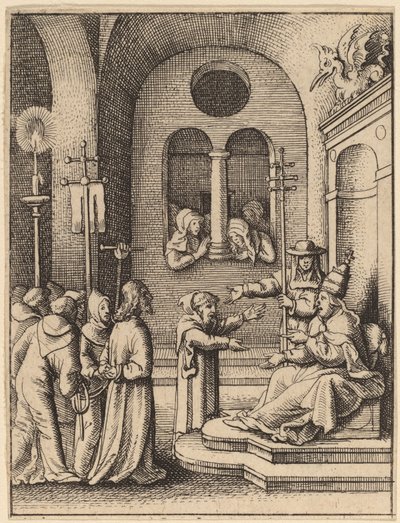 Ježíš znovu před Kaifášem od Wenceslaus Hollar