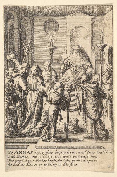 Ježíš před Annášem, 1625-77. od Wenceslaus Hollar