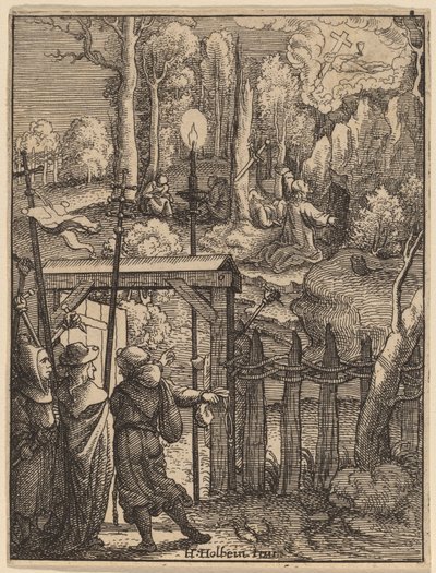 Ježíš na Olivové hoře od Wenceslaus Hollar