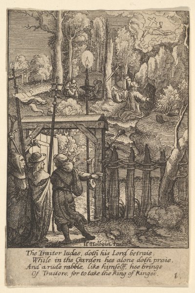 Ježíš na Olivové hoře, 1625-77. od Wenceslaus Hollar