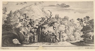 Ježíš sloužil anděly, 1652. od Wenceslaus Hollar