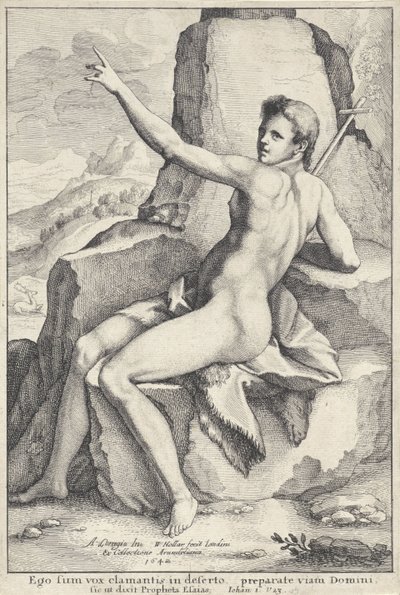 Jana Křtitele na poušti od Wenceslaus Hollar