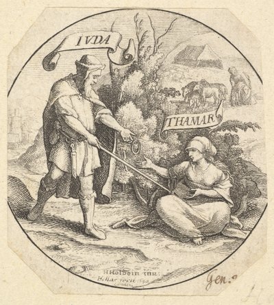 Juda a Támar, 1640. od Wenceslaus Hollar