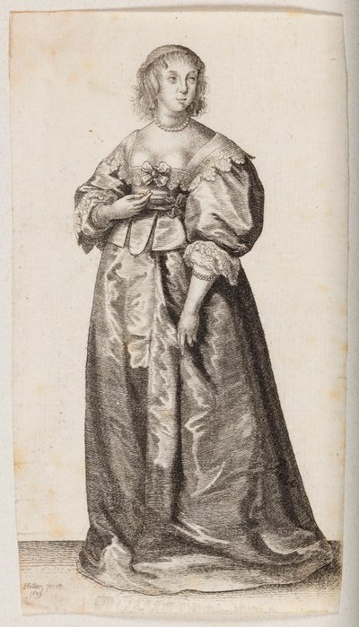 Žena s perlovým náhrdelníkem a náramkem od Wenceslaus Hollar