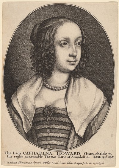 Lady Catherine Howardová od Wenceslaus Hollar