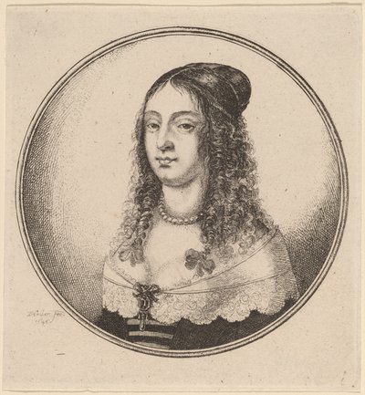 Dáma se stuhami na kadeře od Wenceslaus Hollar