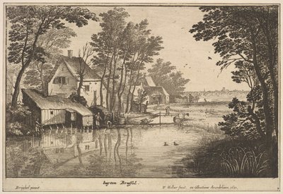 Krajina s rybářem, 1650. od Wenceslaus Hollar