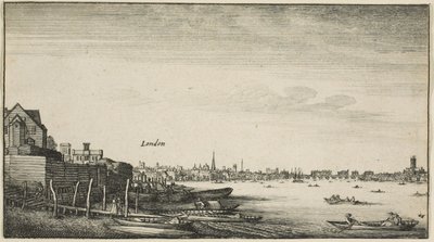 Londýn Pohled z řeky Temže v Milford Staris pod Arundel House od Wenceslaus Hollar