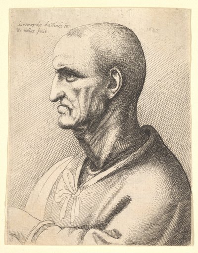 Muž s přísným výrazem z profilu vlevo, 1645. od Wenceslaus Hollar