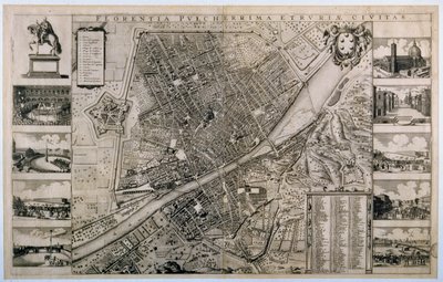 Mapa města Florencie od Wenceslaus Hollar