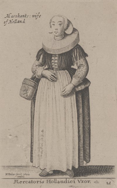 Marchants Wife of Holland (Manželka holandského obchodníka) od Wenceslaus Hollar