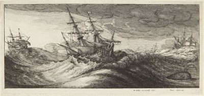 Mořský výjev v bouři od Wenceslaus Hollar