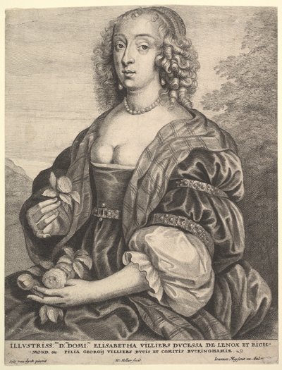 Mary Villiers, Holanďanka z Lennoxu a Richmondu, 1625-77. od Wenceslaus Hollar