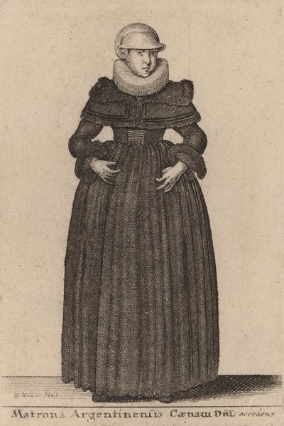 Z nymf přistoupila k Večeři Páně argentinská matróna. od Wenceslaus Hollar