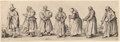 Muži a ženy žebráci. od Wenceslaus Hollar