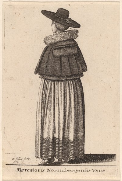 Manželka norimberského obchodníka od Wenceslaus Hollar