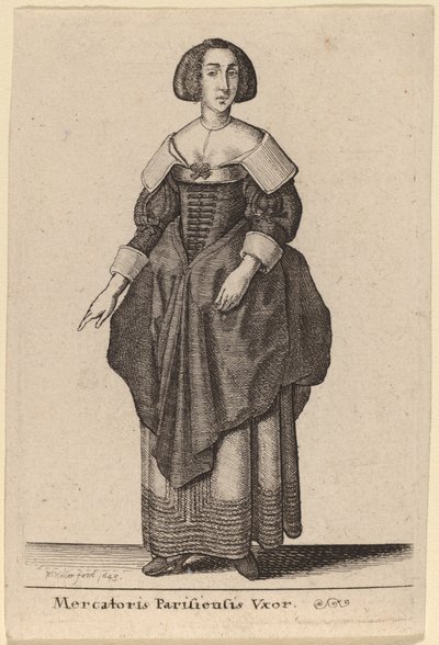 Manželka pařížského obchodníka od Wenceslaus Hollar