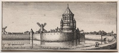 Městská brána s vodním příkopem, 1676. od Wenceslaus Hollar