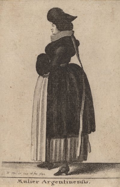 Argentinská žena, 1642 od Wenceslaus Hollar