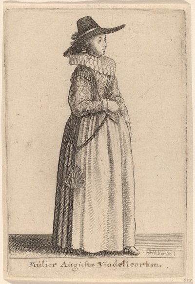 Manželka Augusty z Vindelica od Wenceslaus Hollar