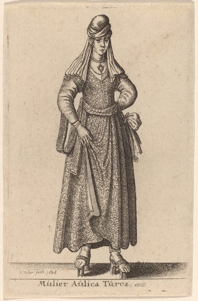 Žena tureckého dvora od Wenceslaus Hollar