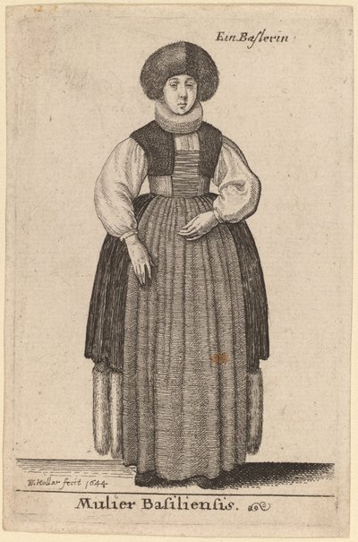 Žena z Basileje od Wenceslaus Hollar