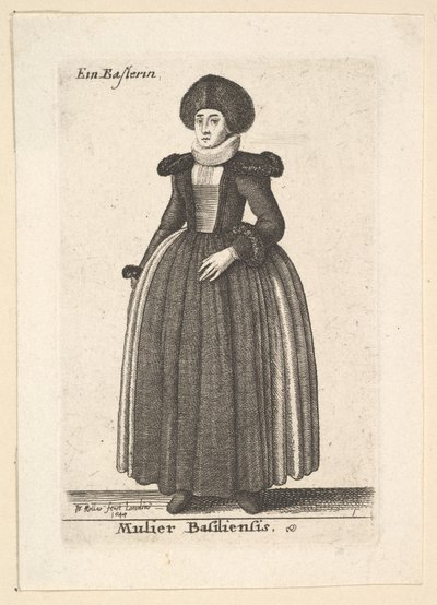 Žena z Basileje od Wenceslaus Hollar