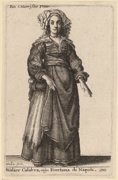 Mulier Calabra, Vulgo, Foretana z Neapole od Wenceslaus Hollar