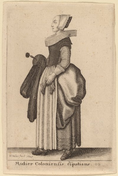 Kolonie exspatian žena od Wenceslaus Hollar
