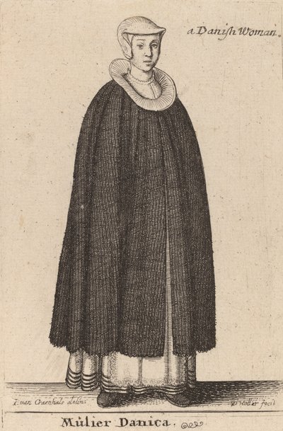 dánská žena. od Wenceslaus Hollar
