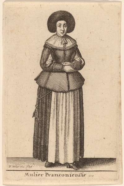 Francká žena od Wenceslaus Hollar