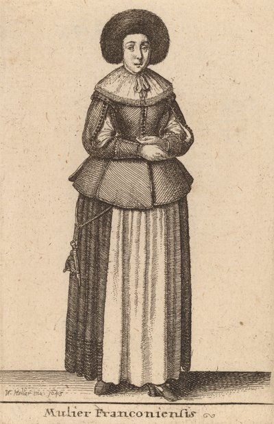 Francouzská žena, 1643 od Wenceslaus Hollar