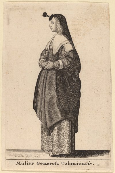 Štědrá žena z Kolína nad Rýnem od Wenceslaus Hollar