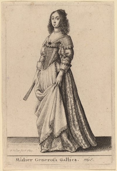 Velkorysá Francouzka od Wenceslaus Hollar