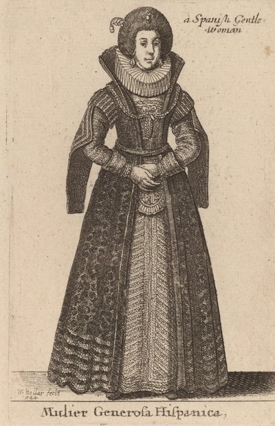 Španělská urozená žena, 1644 od Wenceslaus Hollar