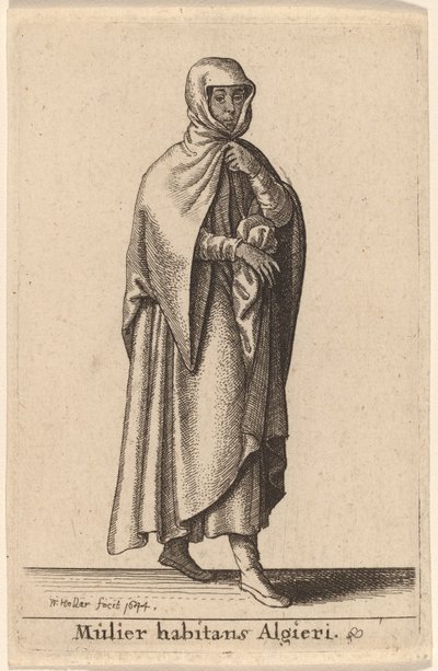 Žena žijící v Alžíru od Wenceslaus Hollar