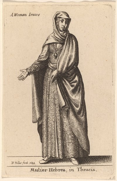 Mulier Hebrea v Thrákii od Wenceslaus Hollar