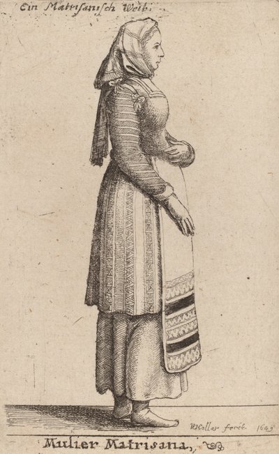 Matrisana žena, 1649 od Wenceslaus Hollar