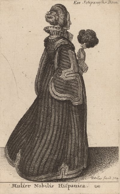 Slavná Španělka, pravděpodobně 1649 od Wenceslaus Hollar