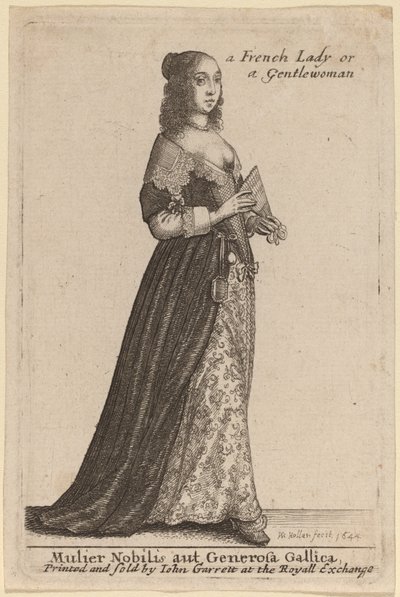 Vznešená nebo velkorysá Francouzka od Wenceslaus Hollar