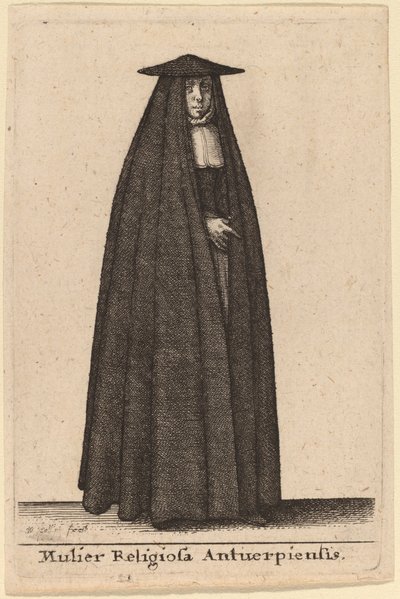 Náboženská žena z Antverp od Wenceslaus Hollar