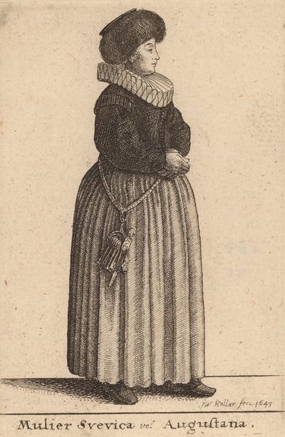 Žena Svevica nebo Augustana, 1643. od Wenceslaus Hollar