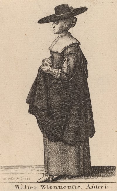 Žena z jihu, 1643 od Wenceslaus Hollar