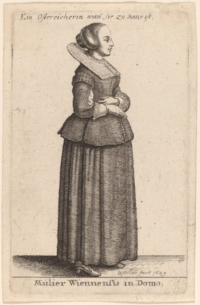 Žena z Vídně v domě od Wenceslaus Hollar