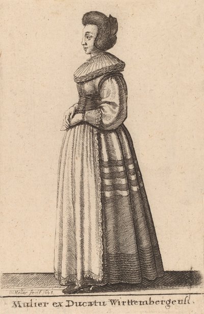 Žena vévodství Wirttemberg, 1643 od Wenceslaus Hollar