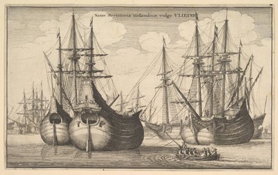 Holandské nákladní lodě nebo flétny, 1647 od Wenceslaus Hollar
