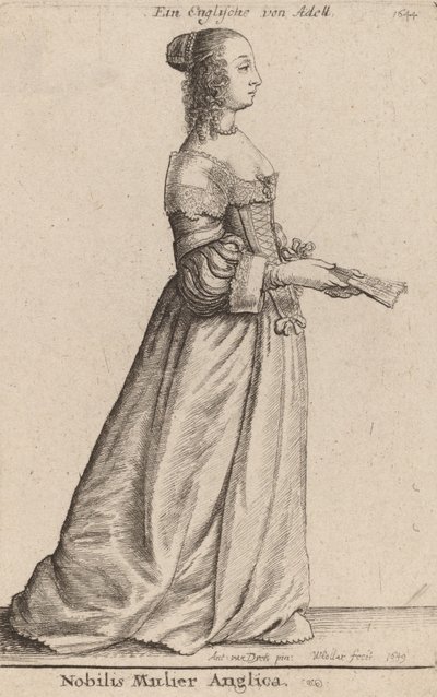 Slavná Angličanka, 1649 od Wenceslaus Hollar