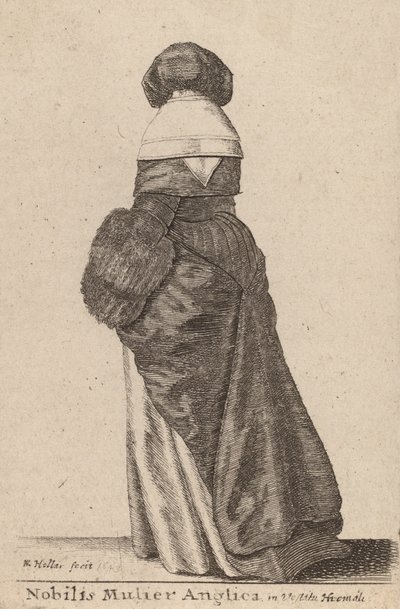 Vznešená anglická žena v zimních šatech, 1643 od Wenceslaus Hollar