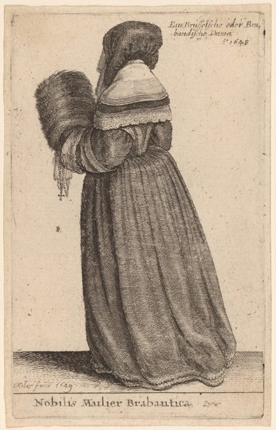 Urozená žena z Brabantska od Wenceslaus Hollar