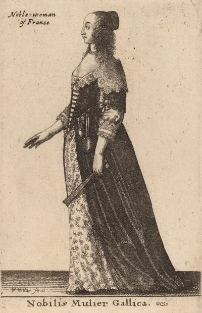 Slavná Francouzka. od Wenceslaus Hollar